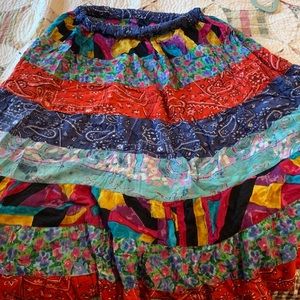 Multicolored, patchwork skirt